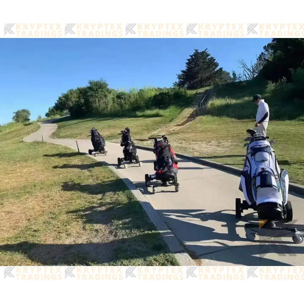 6 Wheels Smart Golf Carts Automatically Follow You Kryptex Golf Carts