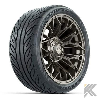 14" GTW® Stellar Wheels with Fusion GTR 205/40R14 DOT Tires - Set of 4 - Select Your Finish Kryptex Golf Carts