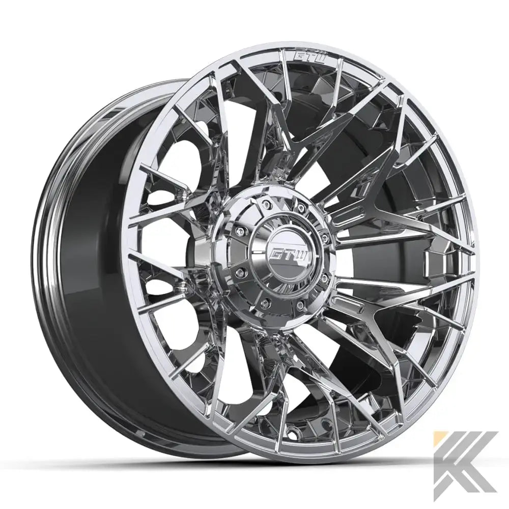 14" GTW® Stellar Wheels with Fusion GTR 205/40R14 DOT Tires - Set of 4 - Select Your Finish Kryptex Golf Carts