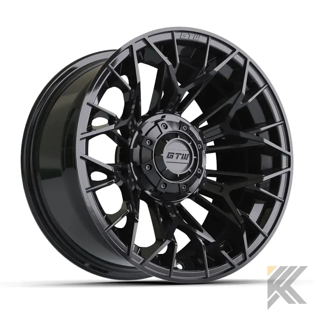 14" GTW® Stellar Wheels with Fusion GTR 205/40R14 DOT Tires - Set of 4 - Select Your Finish Kryptex Golf Carts