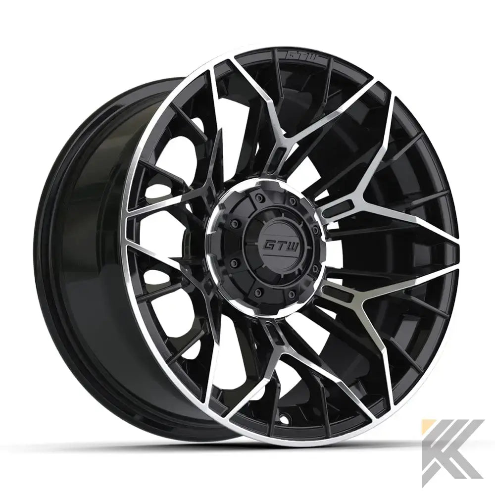 14" GTW® Stellar Wheels with Fusion GTR 205/40R14 DOT Tires - Set of 4 - Select Your Finish Kryptex Golf Carts