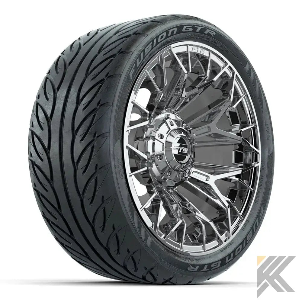 14" GTW® Stellar Wheels with Fusion GTR 205/40R14 DOT Tires - Set of 4 - Select Your Finish Kryptex Golf Carts