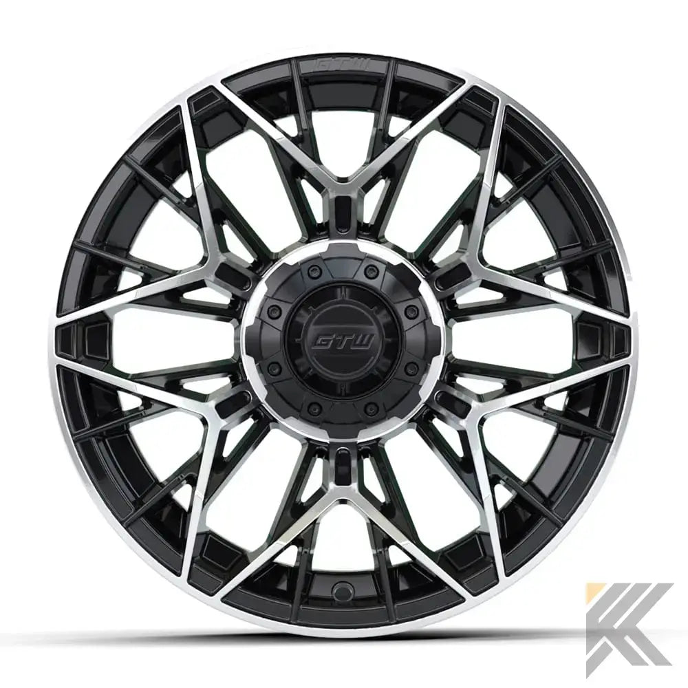 14" GTW® Stellar Wheels with Fusion GTR 205/40R14 DOT Tires - Set of 4 - Select Your Finish Kryptex Golf Carts