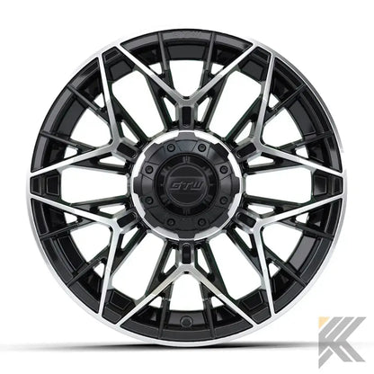 14" GTW® Stellar Wheels with Fusion GTR 205/40R14 DOT Tires - Set of 4 - Select Your Finish Kryptex Golf Carts