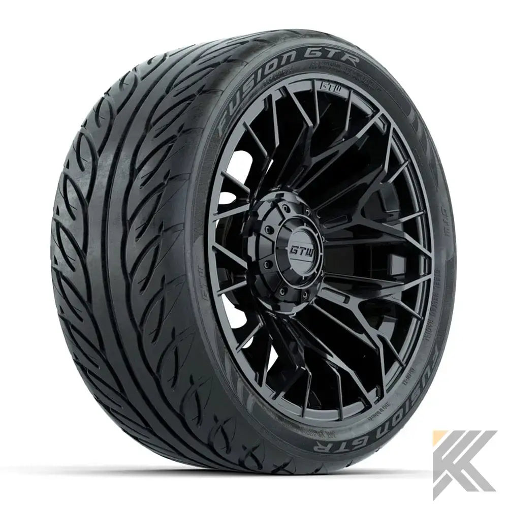 14" GTW® Stellar Wheels with Fusion GTR 205/40R14 DOT Tires - Set of 4 - Select Your Finish Kryptex Golf Carts