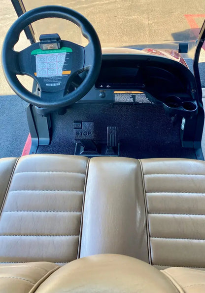 2020 CLUB CAR - TEMPO IN MAROON 4PR GOLF CART W/ NEW BATTERIES & CUSTOM WHEELS