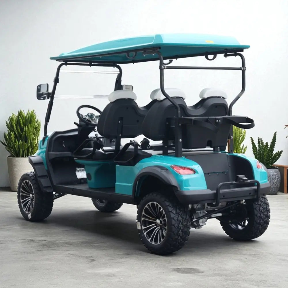 4 Forward Facing Golf Cart Street Legal Extended Range 206ah 48v Lithium Electric LSV with LED Lights