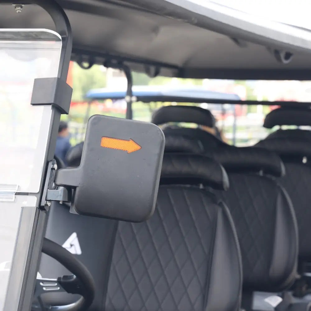 8 Seater Golf Cart in Matte Black - Extended Range 206AH Lithium Ion Electric LSV with LED Lights