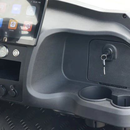 8 Seater Golf Cart in Matte Black - Extended Range 206AH Lithium Ion Electric LSV with LED Lights