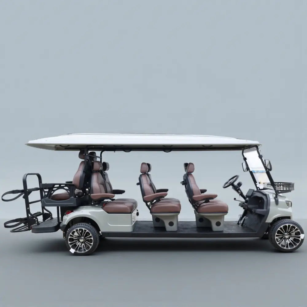 8 Seater Golf Cart in Razors Edge - Extended Range 206AH Lithium Ion Electric LSV with LED Lights