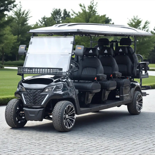 8 Seater Golf Cart Street Legal Extended Range 206AH Lithium Ion Electric LSV with LED Lights