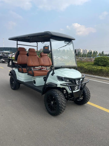 6 Seater Golf Cart Street Legal Extended Range 206AH Lithium Electric LSV with LED Lights