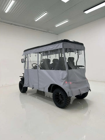 Voiturette de golf 8 places homologuée pour la route, autonomie étendue, batterie lithium-ion 206 AH, LSV électrique avec feux LED