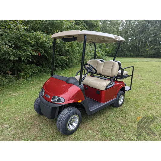 EZGO RXV Red golf cart Kryptex Golf Carts