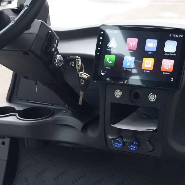 Voiturette de golf 8 places homologuée pour la route, autonomie étendue, batterie lithium-ion 206 AH, LSV électrique avec feux LED
