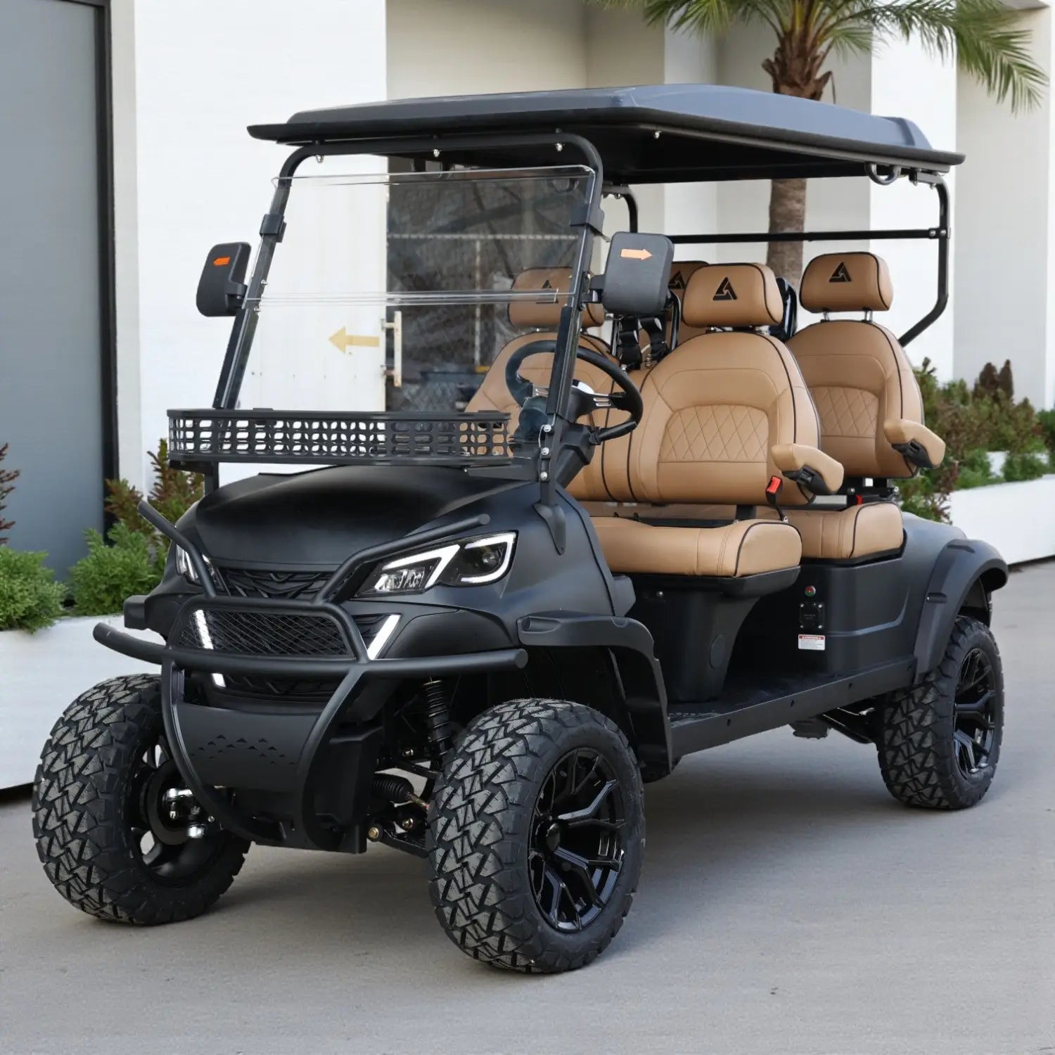 Voiturette de golf à 4 places homologuée pour la route, autonomie étendue 206ah 48v Lithium Électrique LSV avec lumières LED